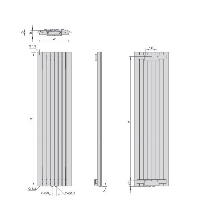Grzejnik Enix Mango (MG) 34x180 cm - kolor standardowy- sanitbuy.pl