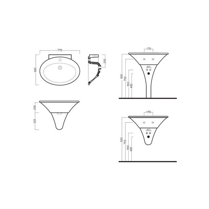 Umywalka Hatria Sculture Y0MU 52 cm- sanitbuy.pl