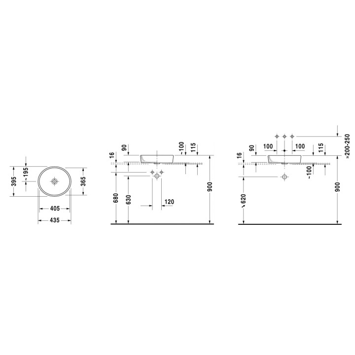 Umywalka stawiana na blat Duravit Starck 2 44x40 cm, bez przelewu, otwór na baterię z prawej strony, biała - sanitbuy.pl