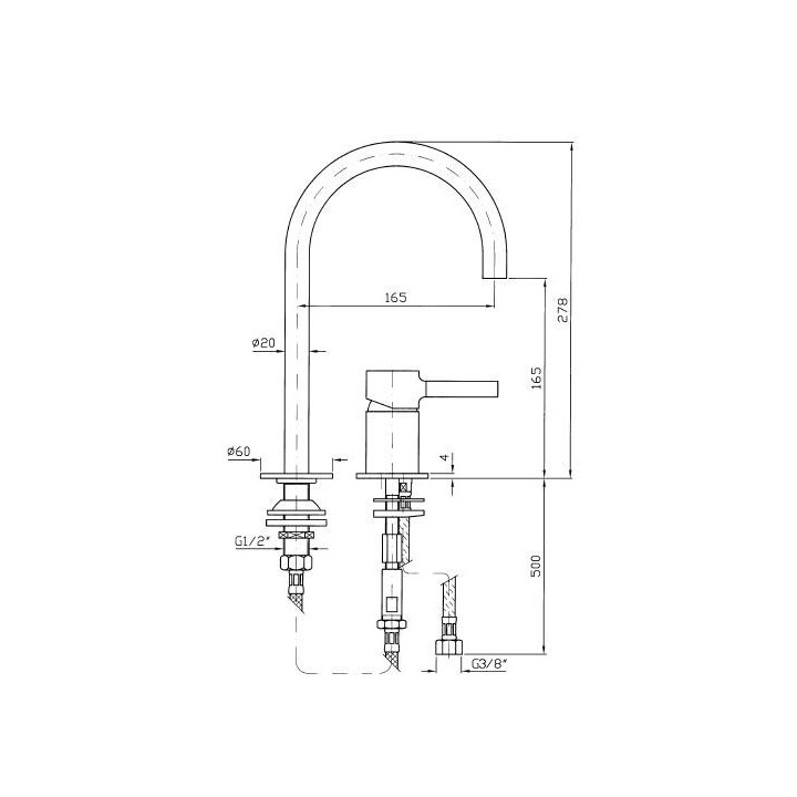 Bateria umywalkowa Zucchetti Pan jednouchwytowa 2-otworowa, czarna matowa, gofrowana - sanitbuy.pl
