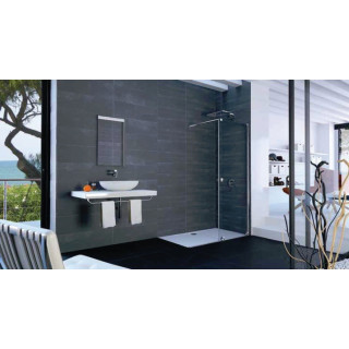  Previous Next  Drzwi suwane Huppe Xtensa Walk-In 1-częściowe ze stałym segmentem 100cm profil srebrny połysk, szkło przezroczys