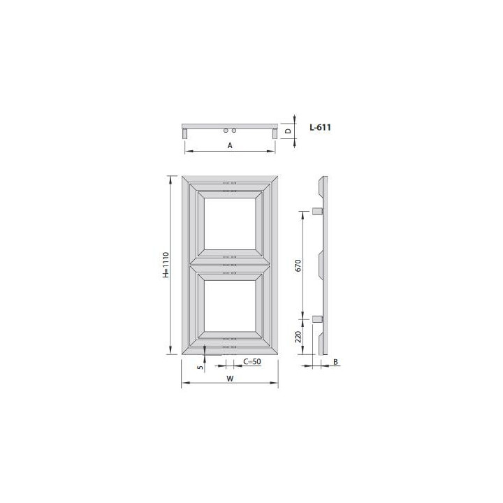 Grzejnik Enix Libra L-611 szer. 60 x wys. 110 cm- sanitbuy.pl