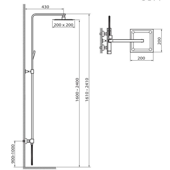 Kolumna natryskowa z baterią termostatyczną Vedo Sette chrom- sanitbuy.pl