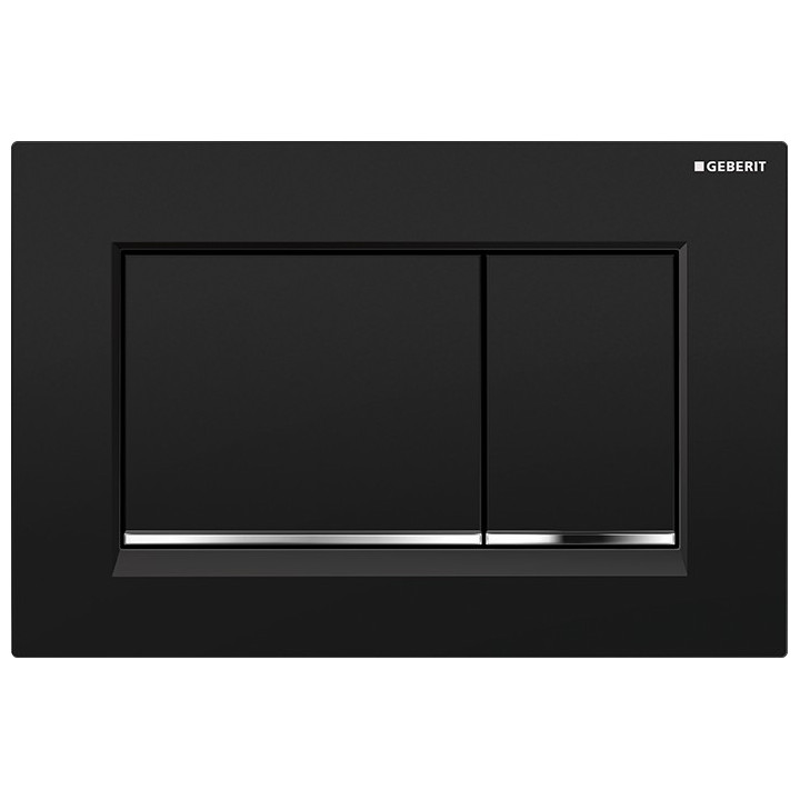 Przycisk uruchamiający Geberit Sigma30, przedni, czarny-chrom bł.-czarny- sanitbuy.pl