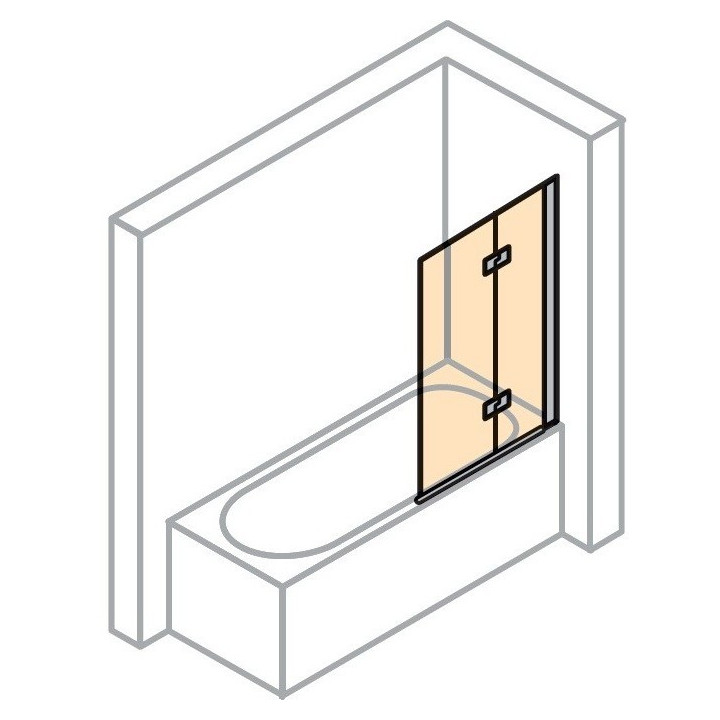 Parawan nawannowy Huppe Design Pure - 2-częściowy prawy 100 cm, profil chrom eloxal, szkło przeźroczyste- sanitbuy.pl