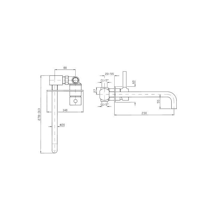 Bateria umywalkowa podtynkowa, Zucchetti Pan stal szczotkowana - sanitbuy.pl