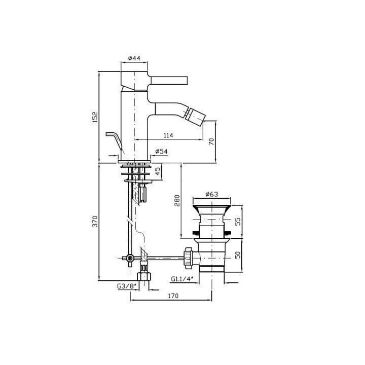 Bateria bidetowa, Zucchetti Pan stal szczotkowana - sanitbuy.pl