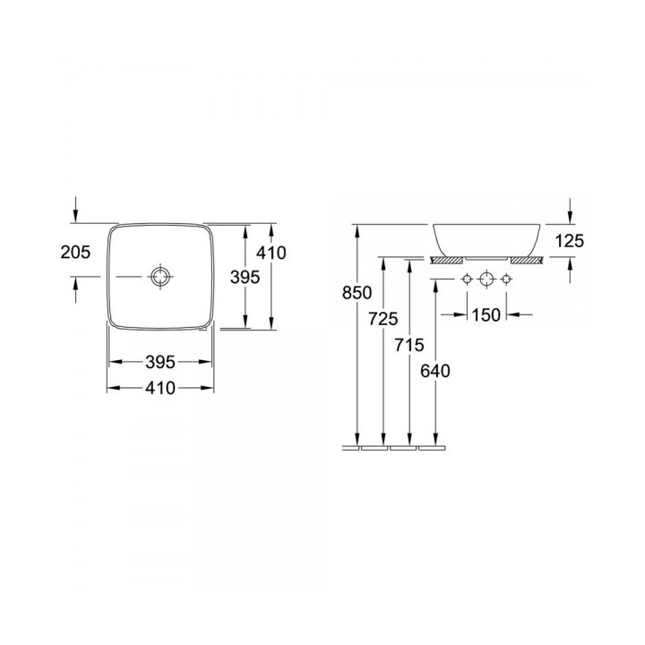 Umywalka Villeroy&Boch Artis stawiana na blat, 41x41 cm, biały Alpin- sanitbuy.pl