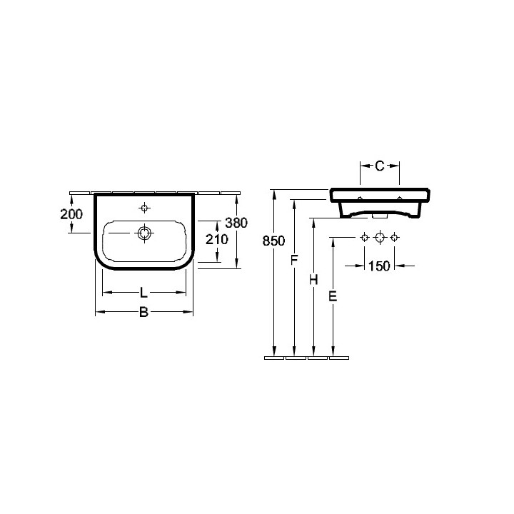 Umywalka mała wisząca Villeroy & Boch Architectura 50x38 cm z przelewem, biała Weiss Alpin- sanitbuy.pl