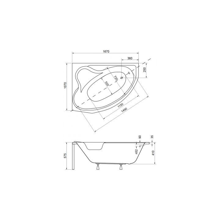 Wanna narożna Besco Delfina 166x107 cm asymetryczna lewa biała- sanitbuy.pl