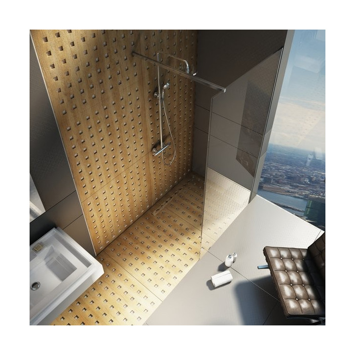 Kabina prysznicowa prostokątna Ravak Walk In Wall 110x200 cm z powłoką AntiCalc, profile aluminium szkło przezroczyste - sanitbu