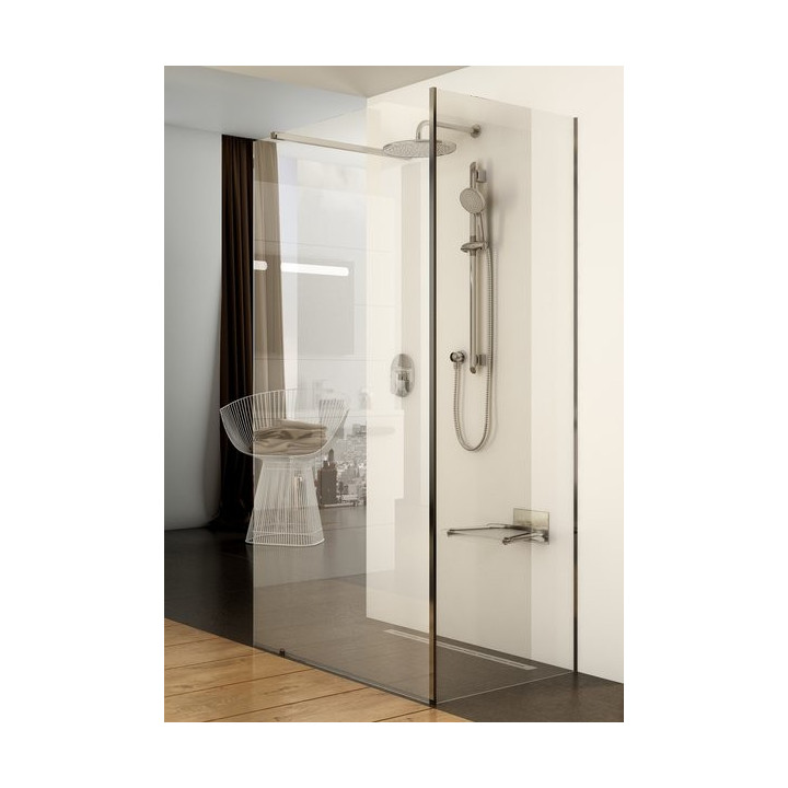 Kabina prysznicowa prostokątna Ravak Walk In Corner 110x80x200 cm z powłoką AntiCalc, profile aluminium szkło przezroczyste - sa