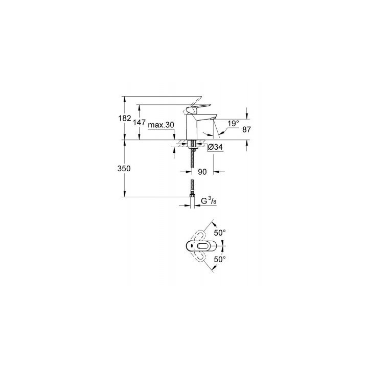 Bateria umywalkowa Grohe Bauloop chrom - sanitbuy.pl