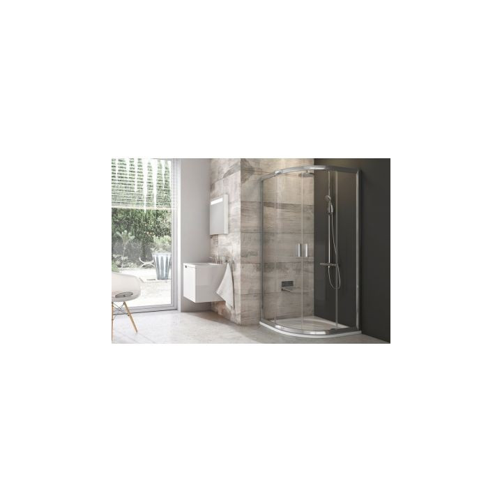 Kabina prysznicowa Ravak Blix Sabina BLCP4-90 półokrągła satyna + transparent - sanitbuy.pl