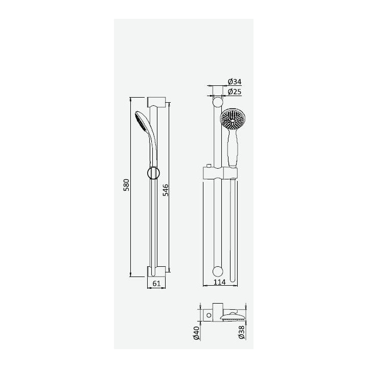 Zestaw prysznicowy z słuchawką Bruma Nautic, night sky- sanitbuy.pl