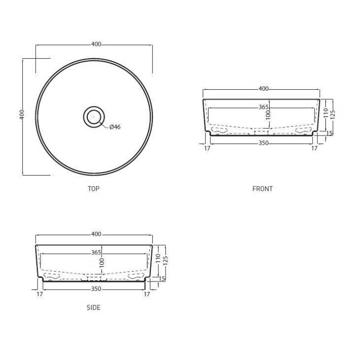 Umywalka Cielo Shui Comfort stawiana na blat, okrągła, 60x38 cm, Lino- sanitbuy.pl