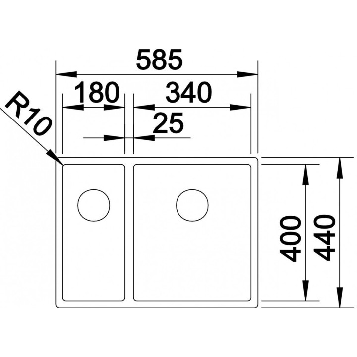 BLANCO CLARON 340/180-U prawa z kor. InFino - sanitbuy.pl