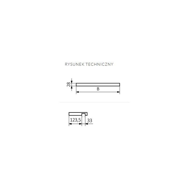 Półka z relingiem Terma Simple 50 cm - buk- sanitbuy.pl
