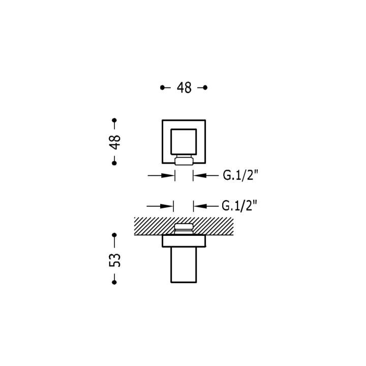 Uchwyt do słuchawki z przyłączem Tres chrom- sanitbuy.pl