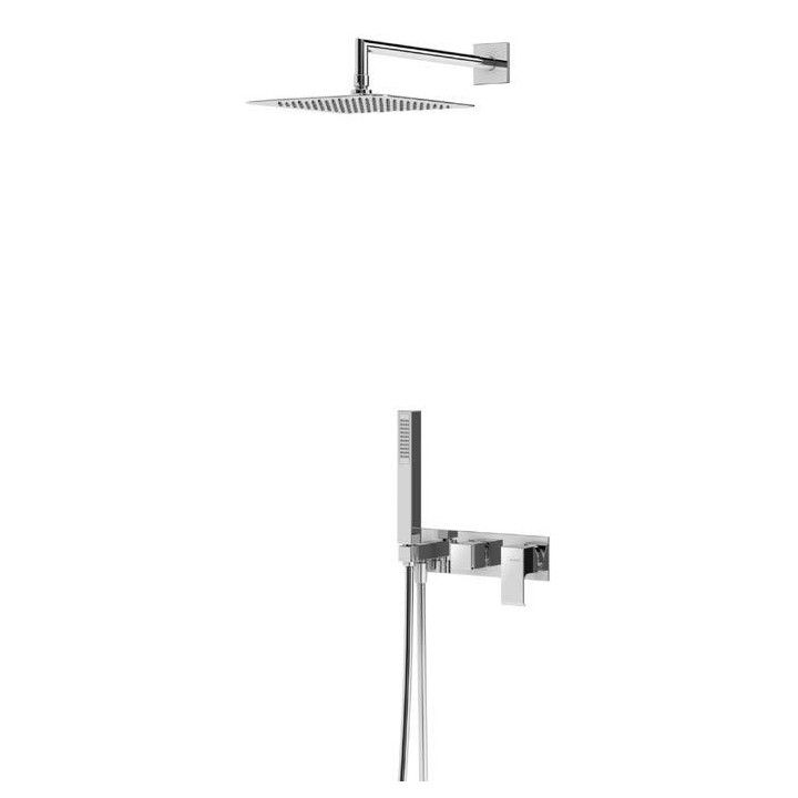 Zestaw natryskowy z baterią podtynkowa i słuchawką Bruma Linea deszczownica 20 cm, chrom - sanitbuy.pl