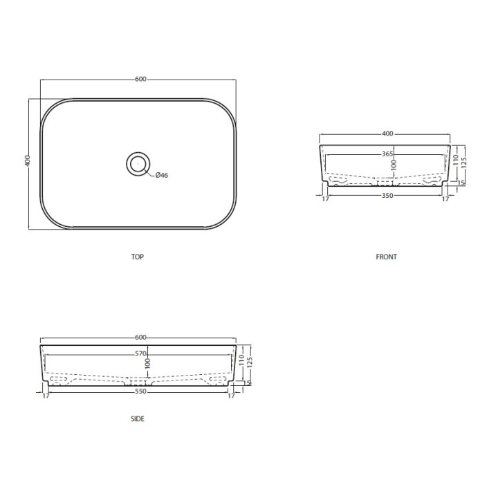 Umywalka Cielo Shui Comfort stawiana na blat, kwadratowa, 40x40 cm, Polvere- sanitbuy.pl