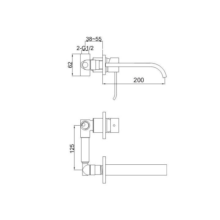 Bateria umywalkowa Kohlman Axis jednouchwytowa podtynkowa, chrom - sanitbuy.pl