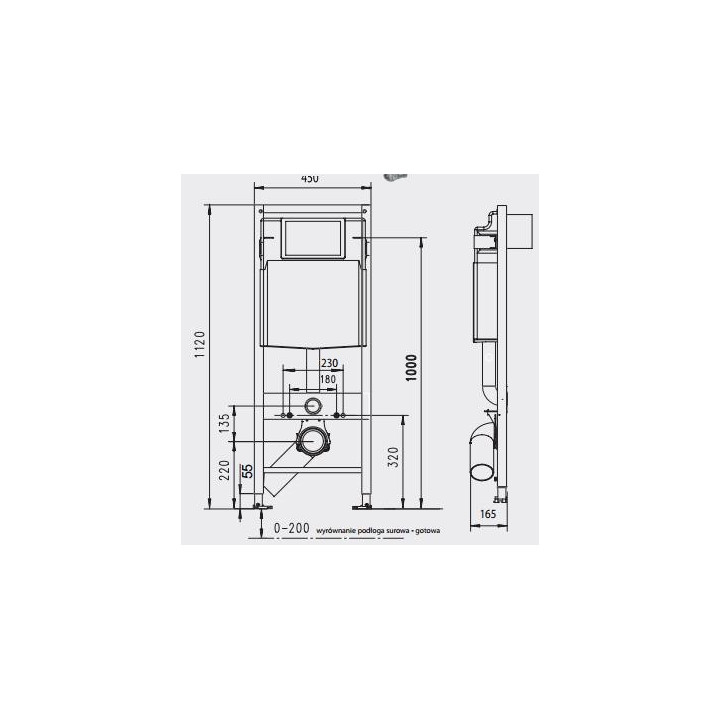Stelaż samodzielny WC JomoTech SLK Plus WERIT Jomo 50 cm- sanitbuy.pl