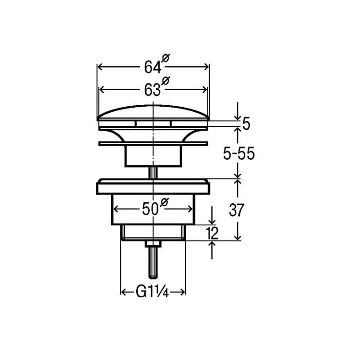 Korek umywalkowy klik-klak Viega V1 chrom- sanitbuy.pl
