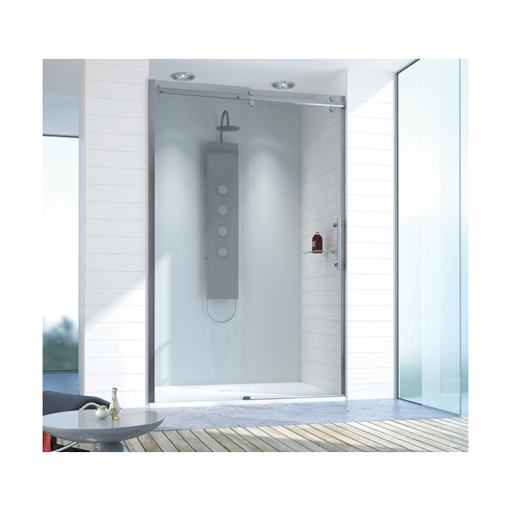 Drzwi Przesuwne Sanplast Altus D2/ALTIIa-110-120 profil Chrom, Srebrny Błyszczący, szkło Grafit- sanitbuy.pl