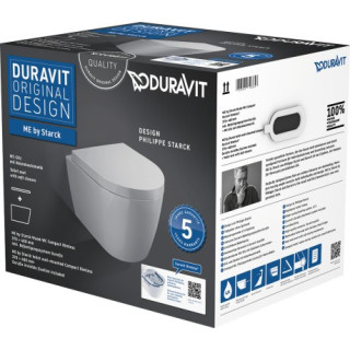 Duravit ME by Starck Zestaw WC wiszący Compact Duravit Rimless kolor biały- sanitbuy.pl