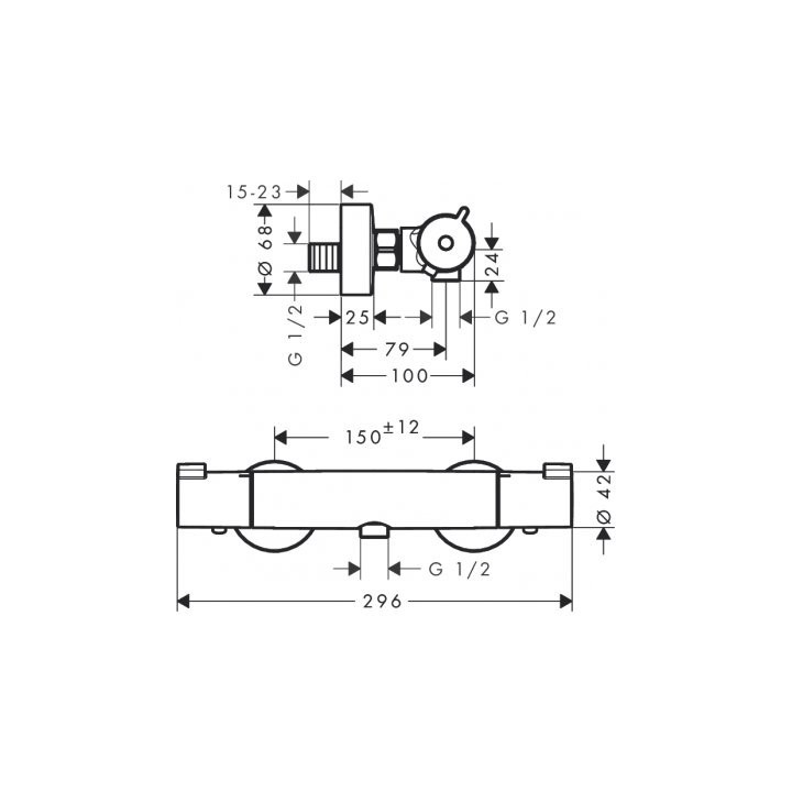 Bateria prysznicowa Hansgrohe Crometta Ecostat 1001 CL termostatyczna chrom - sanitbuy.pl