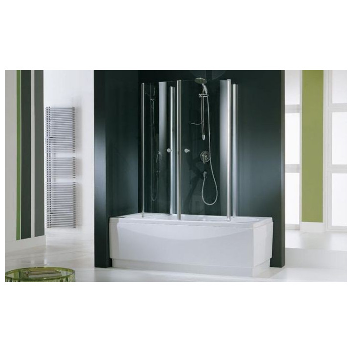 Kabina nawannowa Novellini Aurora 80x150cm 4 częściowa składana profil chrom- sanitbuy.pl