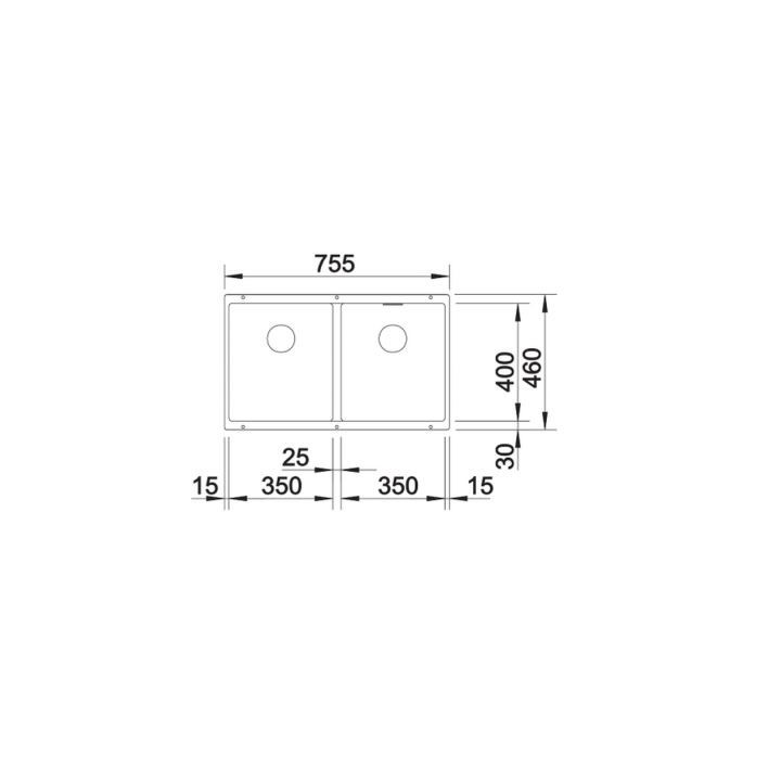 Zlewozmywak podwieszany Blanco Subline 350/350-U 2-komorowy antracyt - sanitbuy.pl