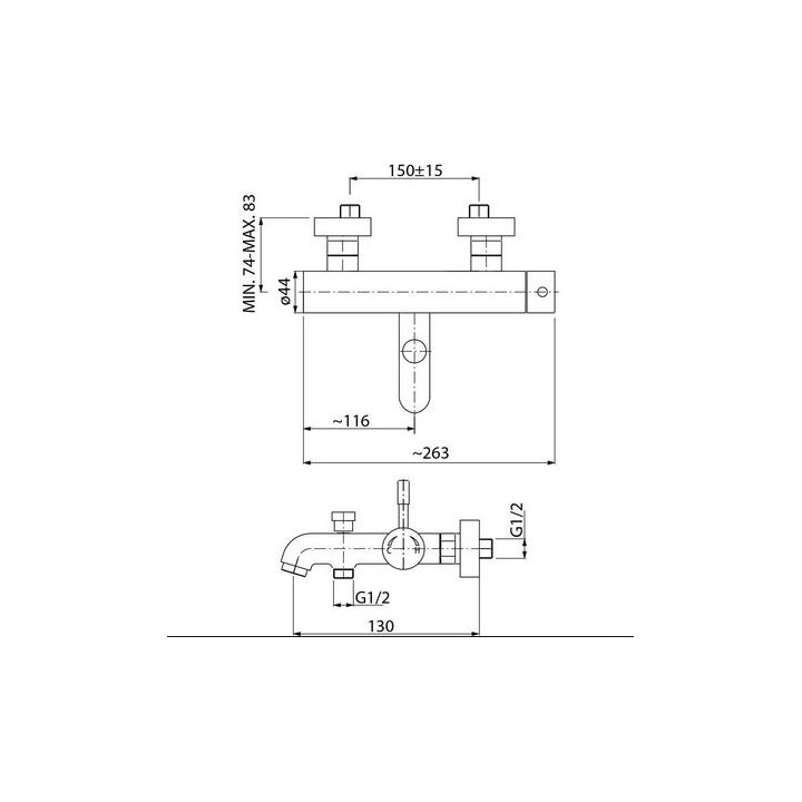 Bateria wannowa natynkowa Valvex Vegane Nero jednouchwytowa z zestawem prysznicowym, czarna - sanitbuy.pl