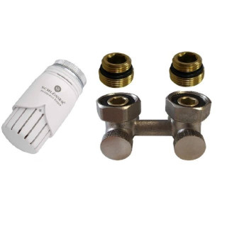 Zestaw armatury przyłączeniowej Schlosser figura kątowa (GW 3/4''), z białą głowicą- sanitbuy.pl