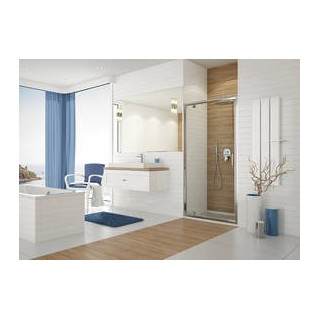 Drzwi skrzydłowe prawe DJ/TX5b Sanplast TX 90x190 cm profil chrom, szyba wzór W0