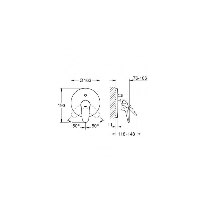 Bateria wannowo-prysznicowa Grohe Eurostyle New podtynkowa 2-odbiorniki, chrom - sanitbuy.pl