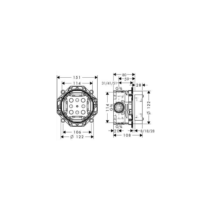 Element podtynkowy Axor iBox Universal - sanitbuy.pl