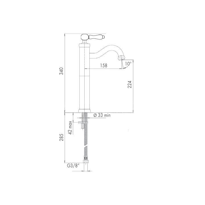 Bateria umywalkowa wysoka Giulini Giovanni Hermitage bez korka, chrom- sanitbuy.pl
