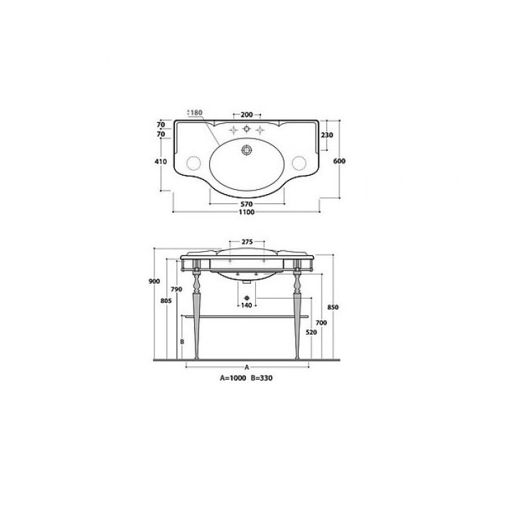 Stelaż pod umywalkę Globo Paestum - sanitbuy.pl