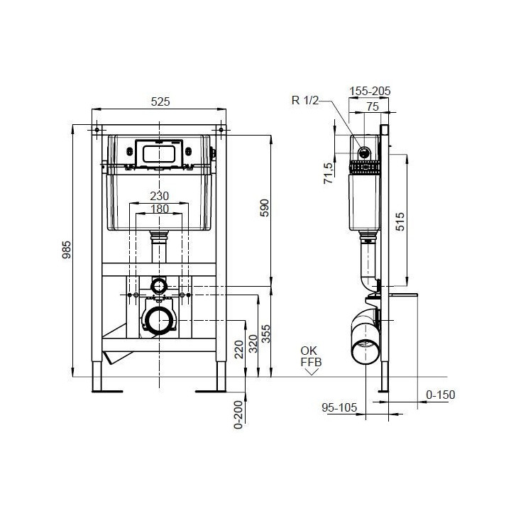 Stelaż podtynkowy Villeroy&Boch ViConnect do zabudowy lekkiej 985mm- sanitbuy.pl