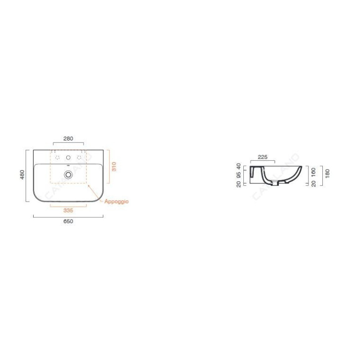 Umywalka Catalano Sfera podwieszana/nablatowa z przelewem 60x45cm, biała- sanitbuy.pl