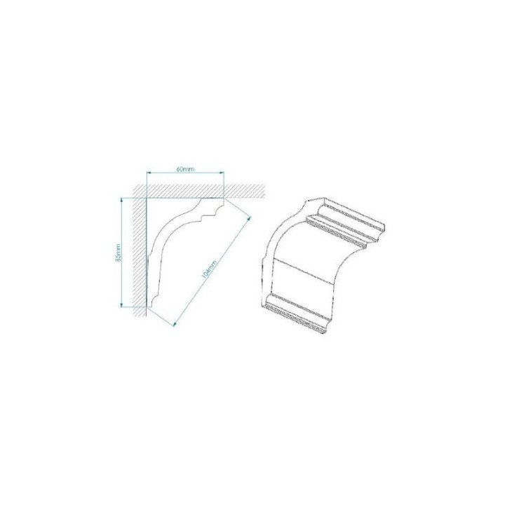 Listwa przysufitowa NMC Nomastyl 85x60x2000 mm- sanitbuy.pl