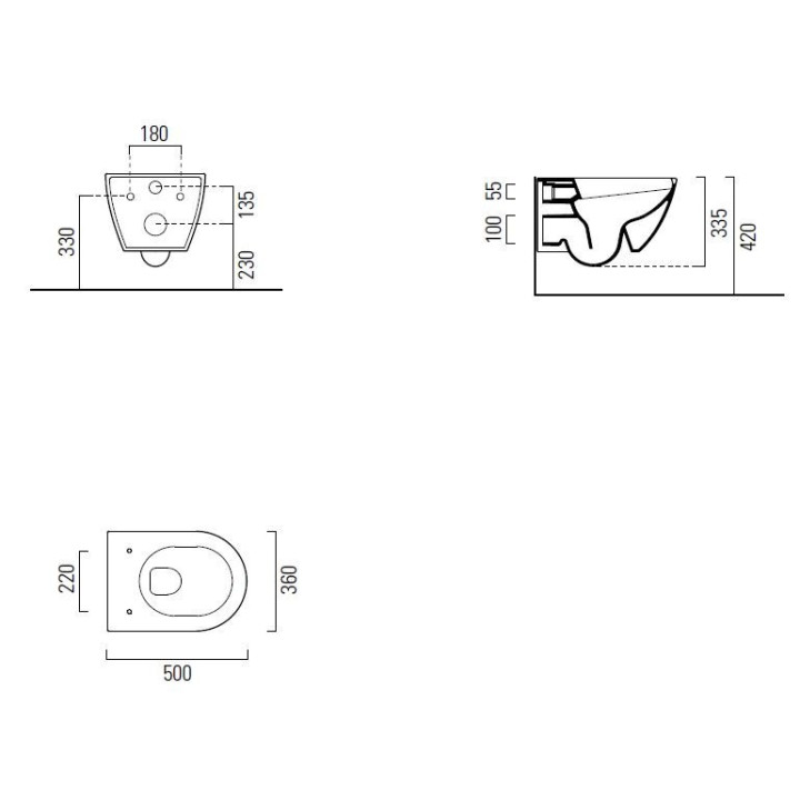 Miska WC GSI Norm 55x36cm wisząca bezrantowa z deską wolnoopadającą + zestaw mocujący, biała- sanitbuy.pl