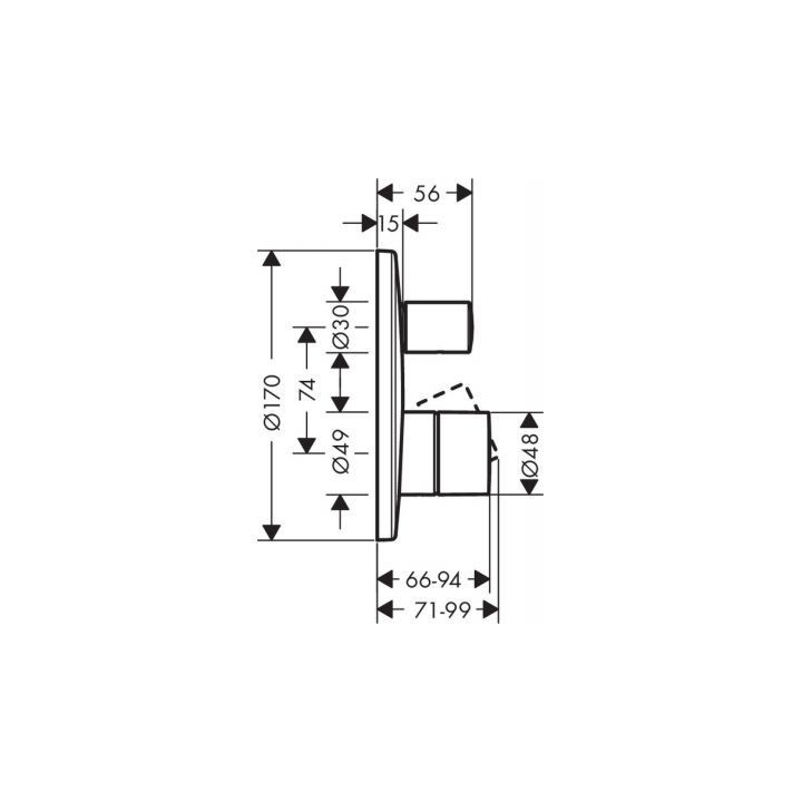Bateria wannowo-prysznicowa podtynkowa Axor Uno chrom- sanitbuy.pl