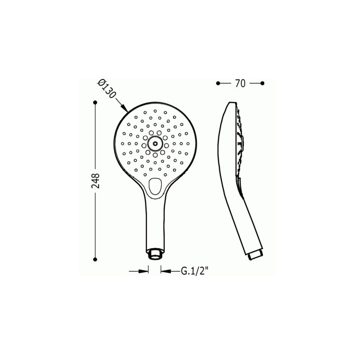 Słuchawka prysznicowa Tres Antical, biały/chrom- sanitbuy.pl