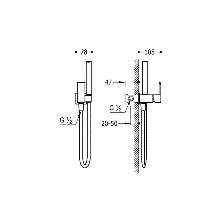 Bateria podtynkowa do bidetu Slim- Tres, z mieszaczem- sanitbuy.pl