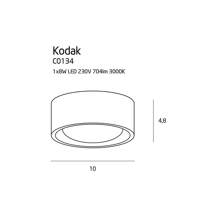 Plafon MaxLight Kodak metal/akryl- sanitbuy.pl