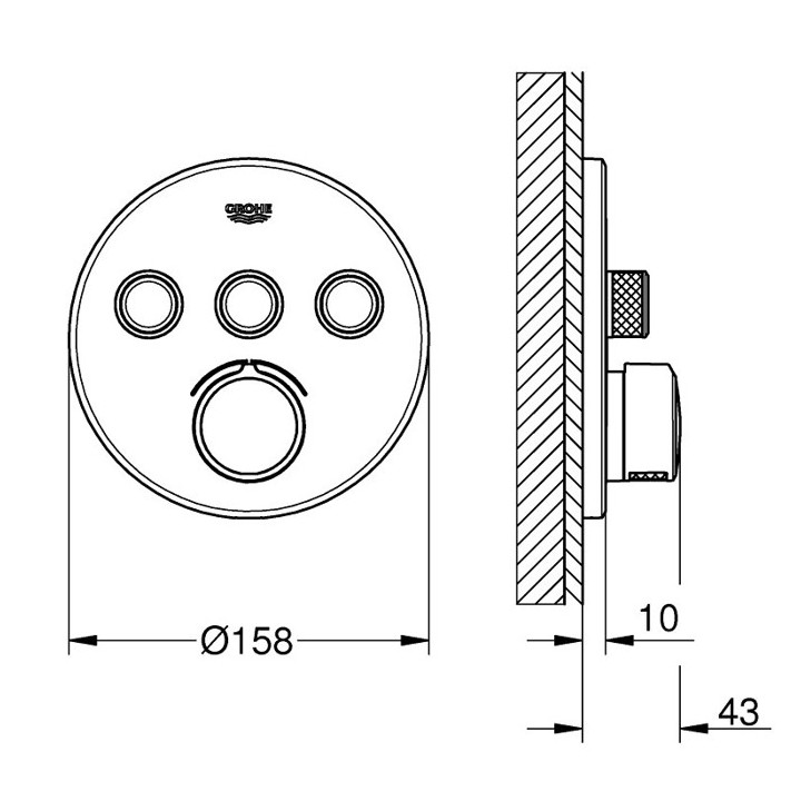 Bateria wannowa Grohe SmartControl podtynkowa do 3 wyjść wody, chrom- sanitbuy.pl