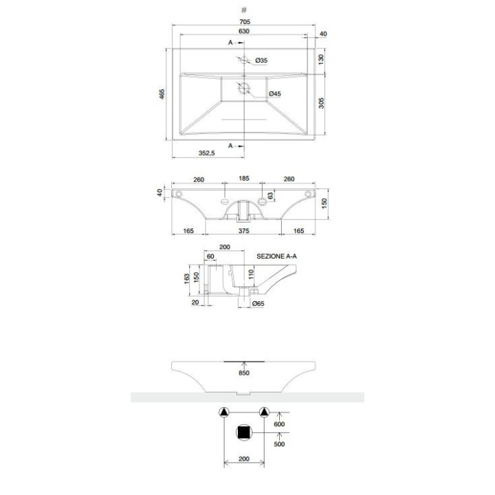 Umywalka nablatowa Scarabeo Butterfly 40x40x14,5 cm, biała - sanitbuy.pl
